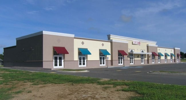 steel building strip shopping center