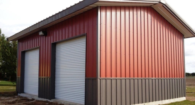 small two car metal garages