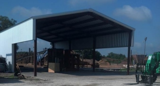 partially enclosed metal building
