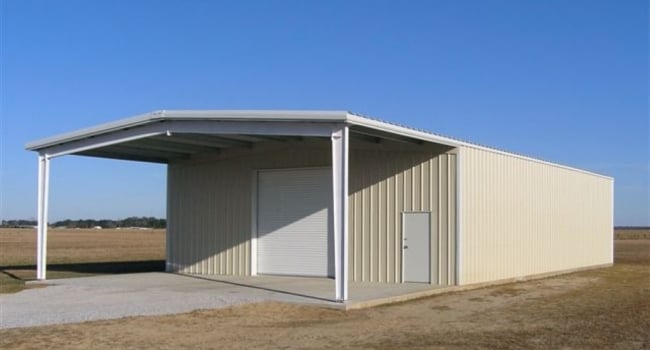 metal buildings with covered bay