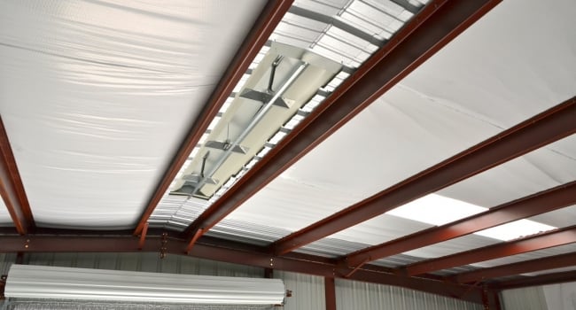 insulated metal building with ridge vent
