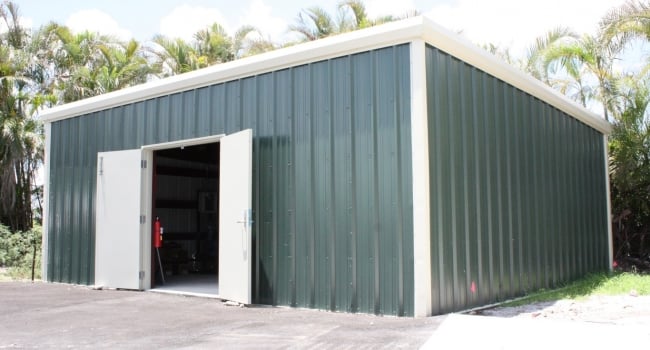 single slope steel building golf course storage
