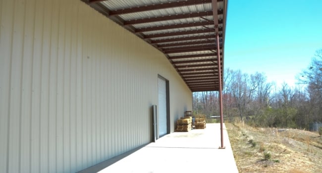 metal building warehouse inset bay