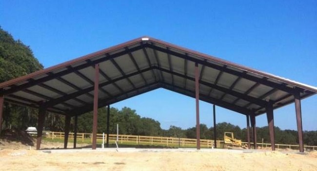roof only metal building for hay storage
