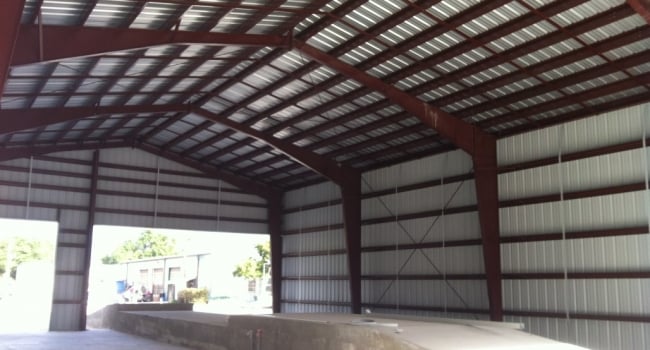 partially open metal building gable symmetrical