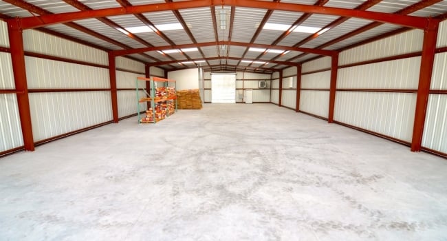 clearspan steel building warehouse with skylights