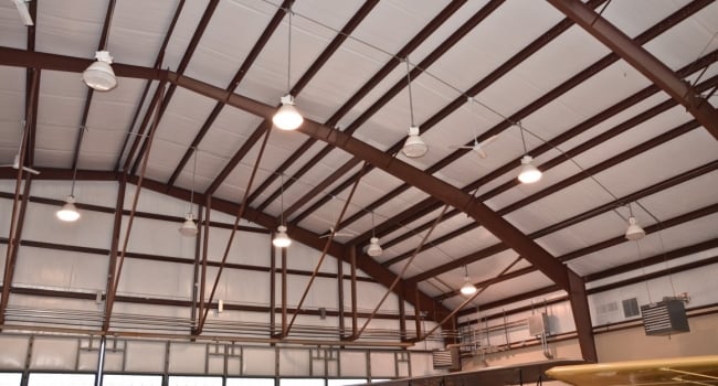 metal building gambrel frame airplane hangar