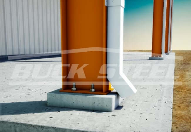 leanto recessed slab with concrete pedestal