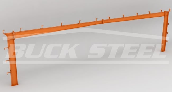 steel building single slope frame straight columns