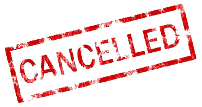 Cancelled order red stencil stamp.