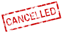 Cancelled order red stencil stamp.