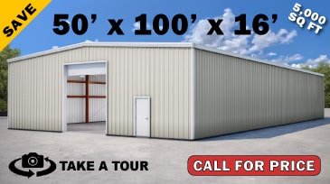 50x100 Steel Building Kit on Sale