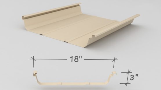 Steel building double-lok standing seam roof panel.