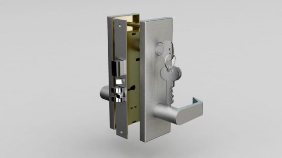 Metal building 3070 walk door mortise lockset.