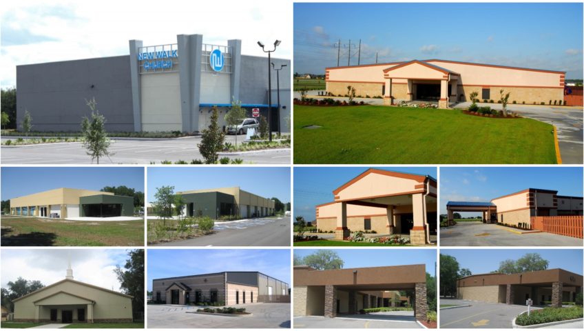steel church buildings photo gallery collage