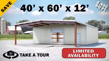 Click to Take A Tour! 40x60 Metal Building Kit on Sale