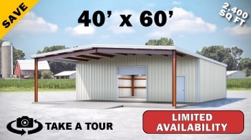 Click to Take A Tour! 40x60 Metal Building Kit on Sale