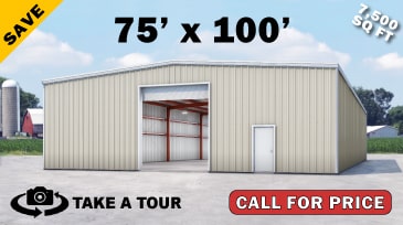 Click to Take A Tour! 75x100 Metal Building Kit on Sale