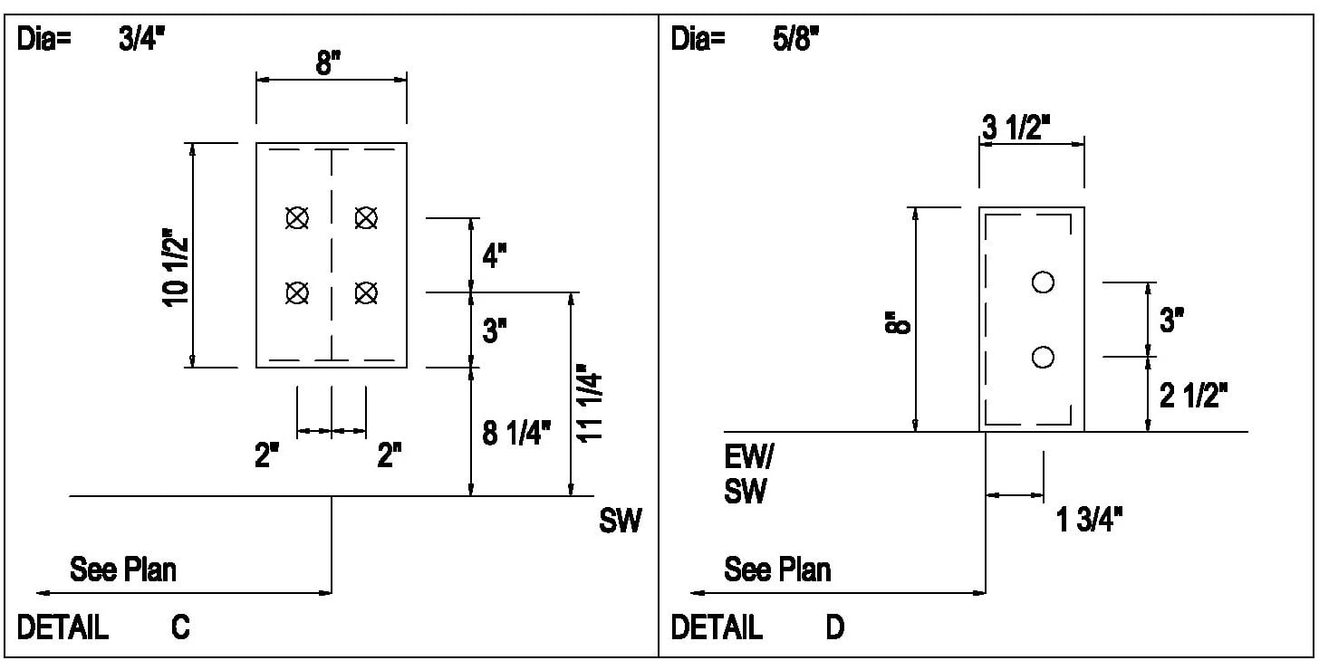 Metal building anchor bolt plans sample screenshot.