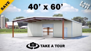 Click to Take A Tour! 40x60 Metal Building Kit on Sale