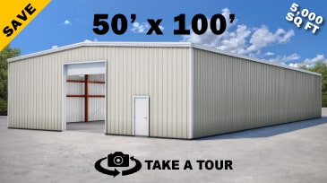 Click to Take A Tour! 50x100 Steel Building Kit on Sale